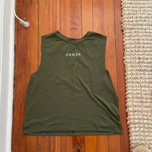 lovers of hYOUmanity Olive Green Power Tank